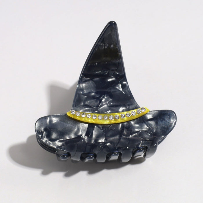 Wholesale Personalized  witch hat clip diamond magic hat ponytail clip funny back of the head hair shark clip