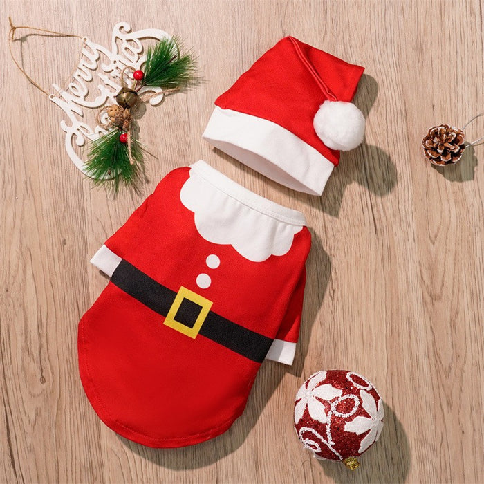 Wholesale Dogs Christmas Pet Supplies Clothes  Cotton Coat Autumn and Winter Elk Cat and Dog Clothes