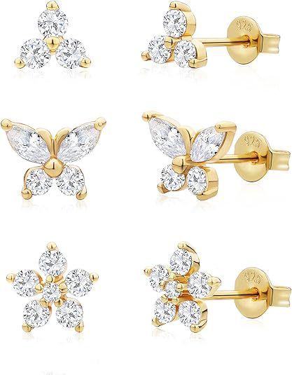Wholesale Minimalist Crystal Butterfly Earrings with Golden Geometric Earrings
