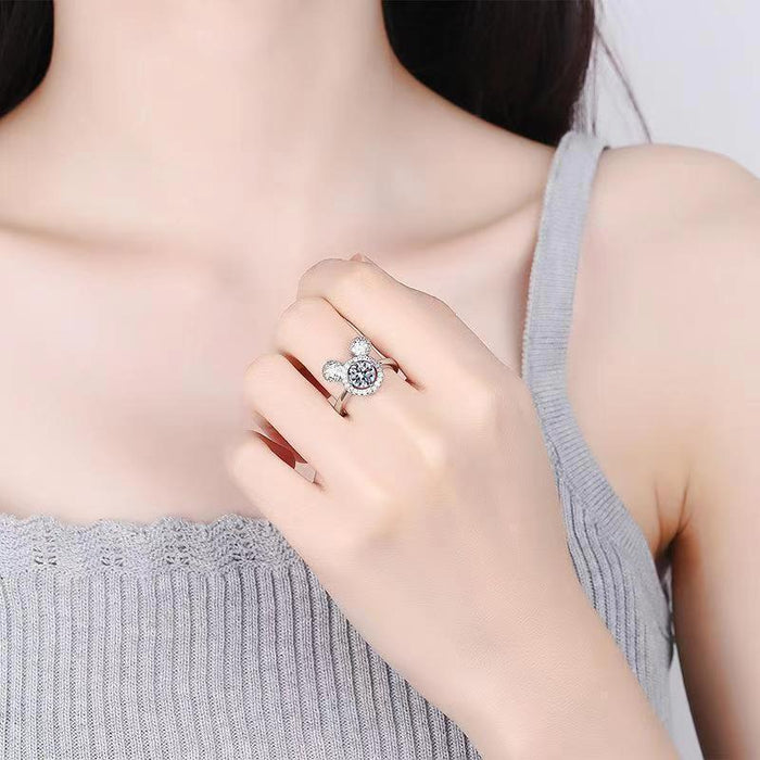 Wholesale Diamond Ring Carat Stars Brilliant Niche Texture Adjustable Ring