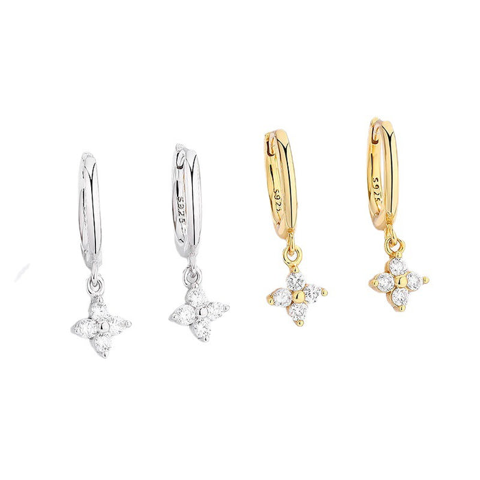Wholesale Versatile Earrings, Fashionable Full Diamond Earrings, Pure Silver Retro Luxury Earrings
