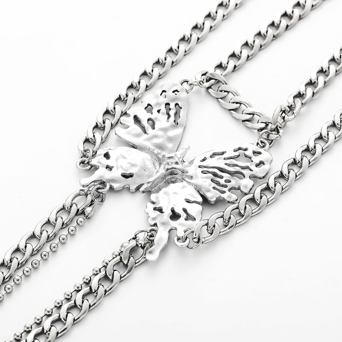 Wholesale New butterfly arm ring fashion multi-layer Cuban chain tassel bracelet personalized bracelet wholesale