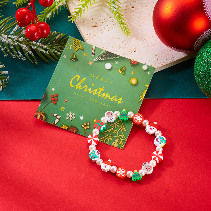 WholesaleNew Year Christmas bracelets fashionable versatile Christmas polymer clay  snowman bracelet spot