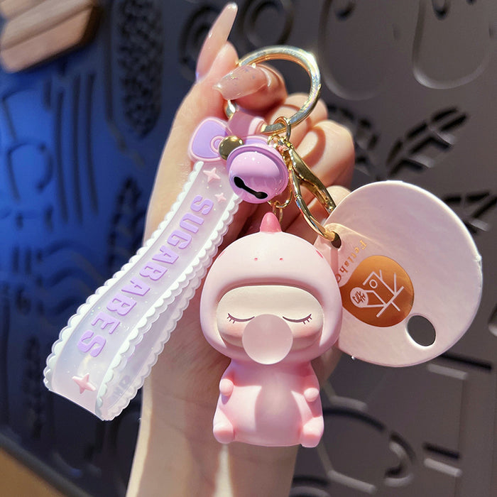 Wholesale Dudu Little Dinosaur Cartoon Keychain Couple Bag Pendant Creative Bubble Doll Small Gift