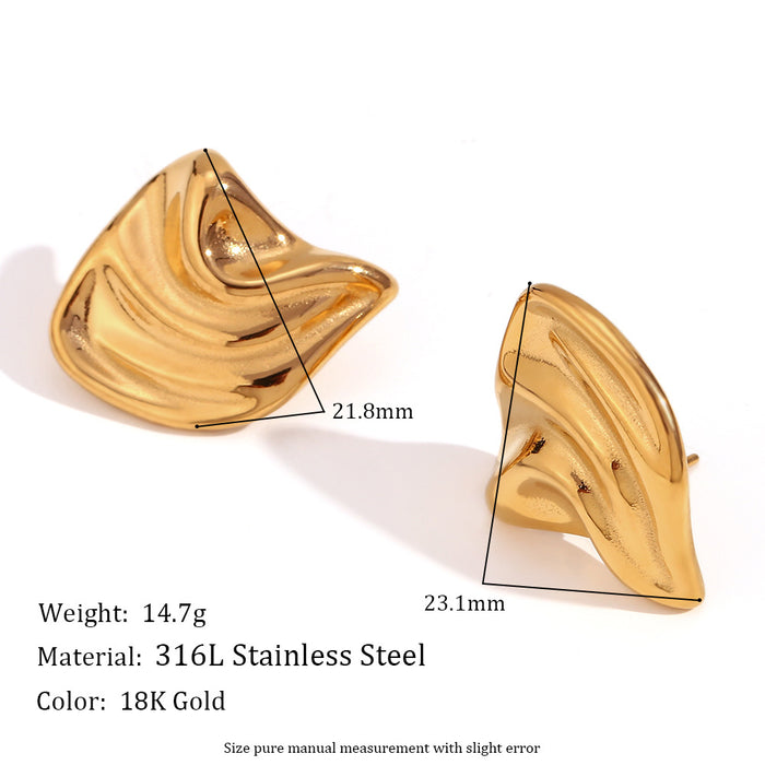 Wholesale Stainless Steel Plated 18K Gold Irregular Geometric Heart Earrings JDC-ES-MengJ008