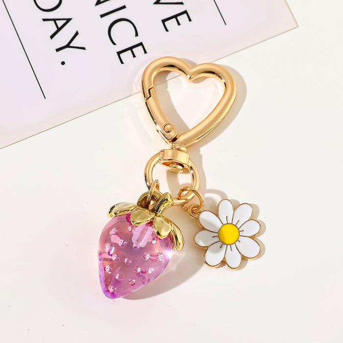 Wholesale Cute Strawberry Heart Keychain Bag Charm Fashion Gift