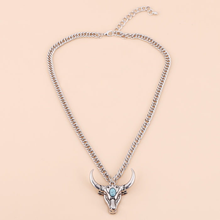 Wholesale cow head pendant metal necklace source