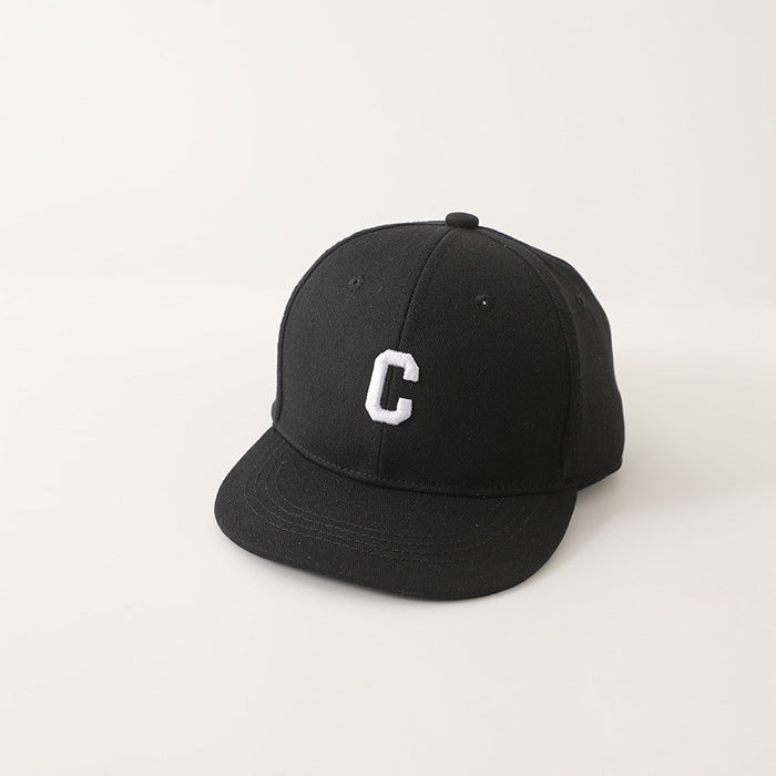 Wholesale Trendy Kids Embroidered Letter Flat Brim Baseball Cap Unisex Green Boston Sunscreen Casual Resale Accessory