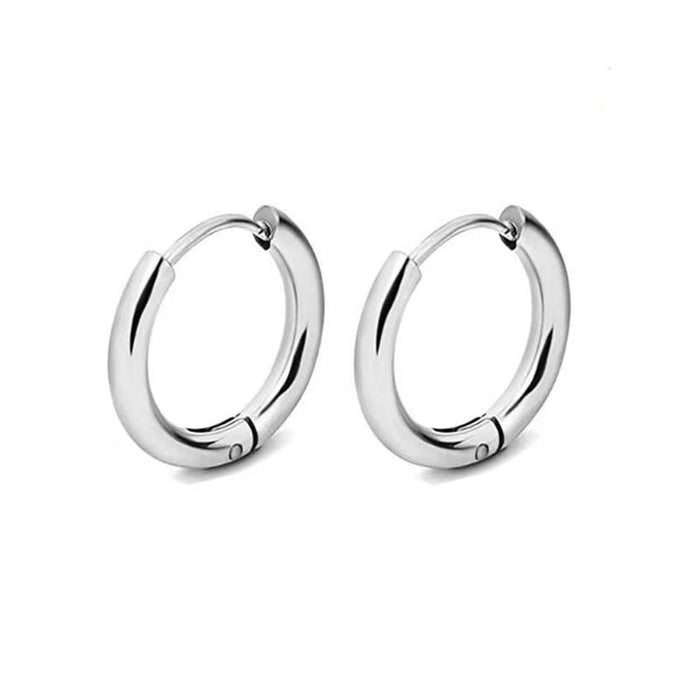 Wholesale geometric shaped ear buckle titanium steel earrings