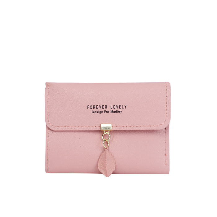 Wholesale Ancient Style Compact PU Wallet for Girls Light Pink Printing Card Holder MOQ≥3