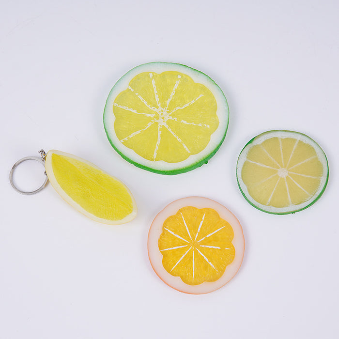Wholesale Lemon Slice Simulated Fruit PVC Keychain Charm Fashion Bag Accessory MOQ≥2