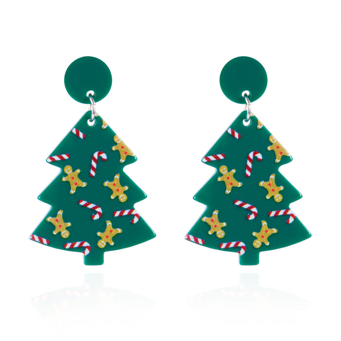 Wholesale Christmas lights gingerbread man cane Christmas tree acrylic earrings