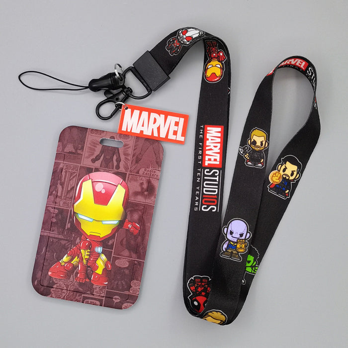 Wholesale Cartoon Superhero Bus Pass Holder With Neck Lanyard ABS Material Trendy Fashion Accessory