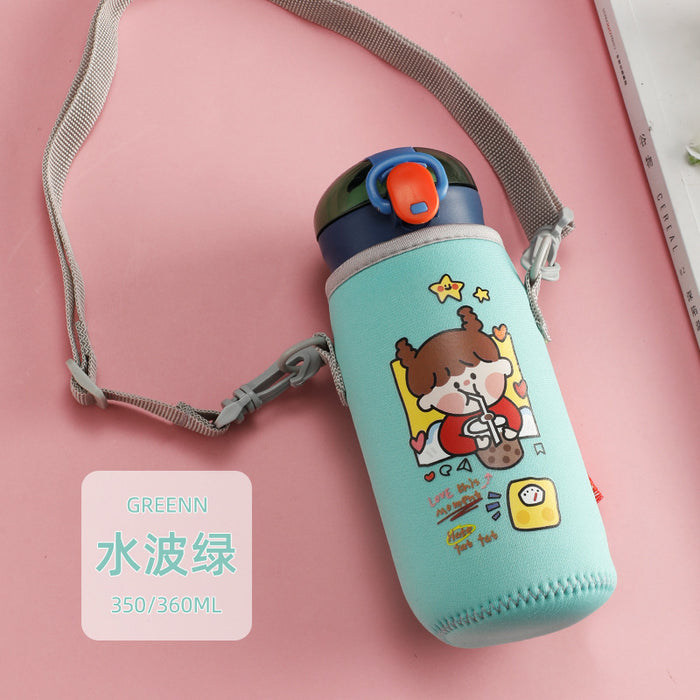 Wholesale Xile Insulated Cup Cover 450ml 630ml Cross Shoulder Strap Submersible Material Anti Drop Suitable JDC-CH-JinLun002