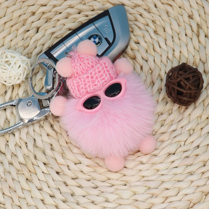 Wholesale Cute bag ornaments Rex rabbit fur small bristle plush doll small bristle car keychain mobile phone pendant