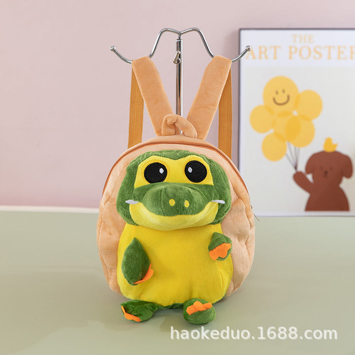 Wholesale Plush small backpack kindergarten school bag cartoon cute girl boy plush backpack