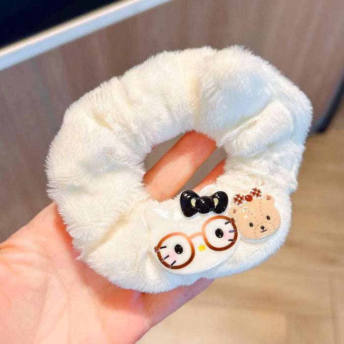 Wholesale Cute cartoon cat plush hair scrunchies