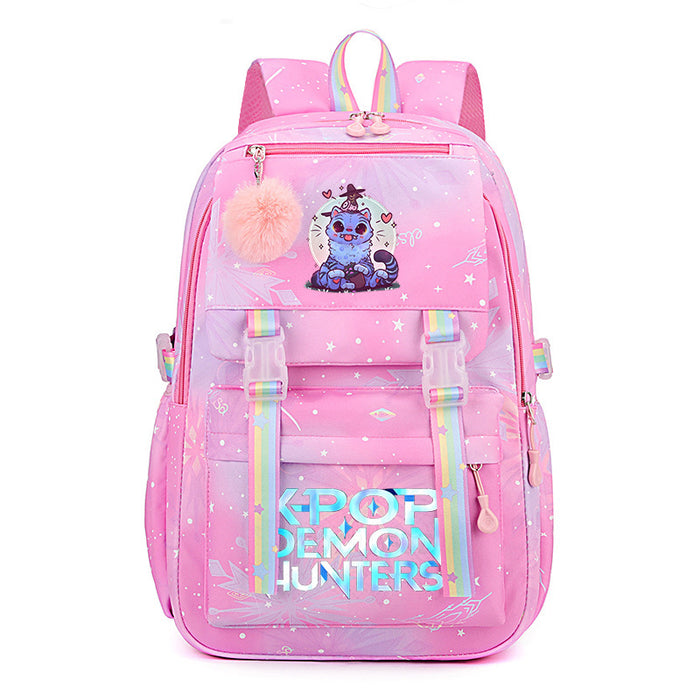 Wholesale Cartoon-themed printed student backpack rainbow double-shoulder bag