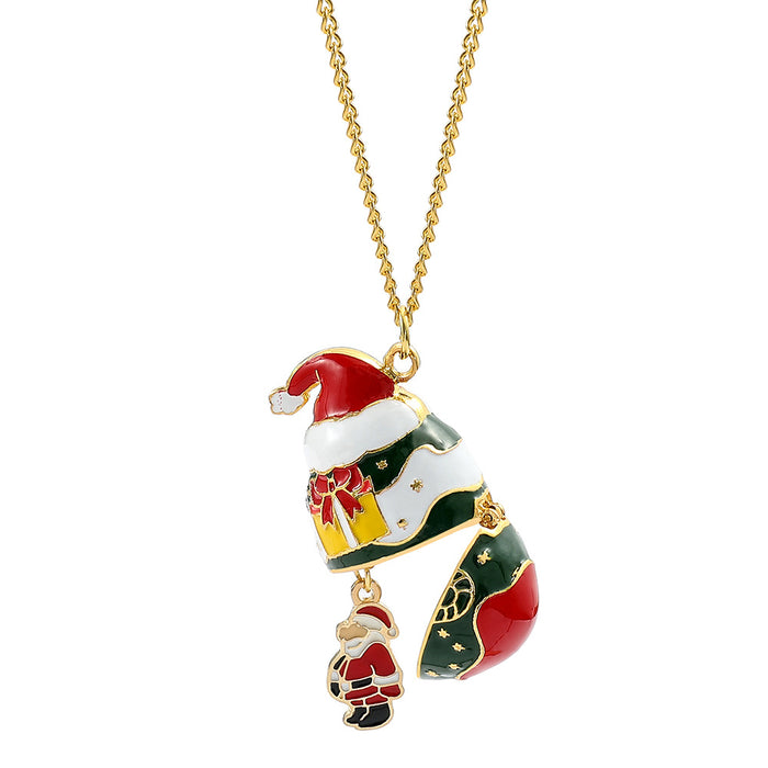Wholesale Christmas Jewelry Pendant Cartoon Alloy Necklace