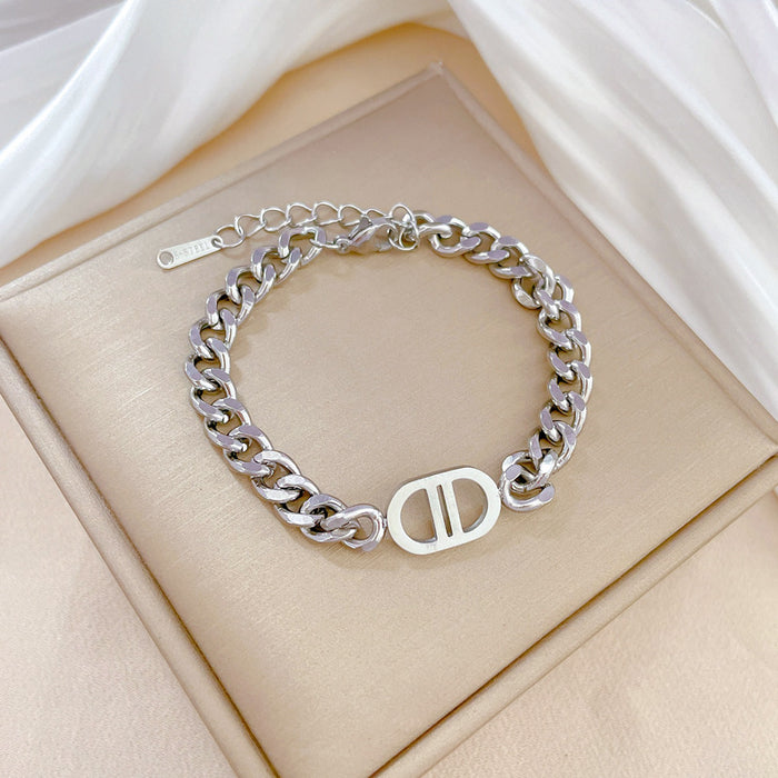 Wholesale Titanium Steel Chain Double D Bracelet JDC-BT-LG009