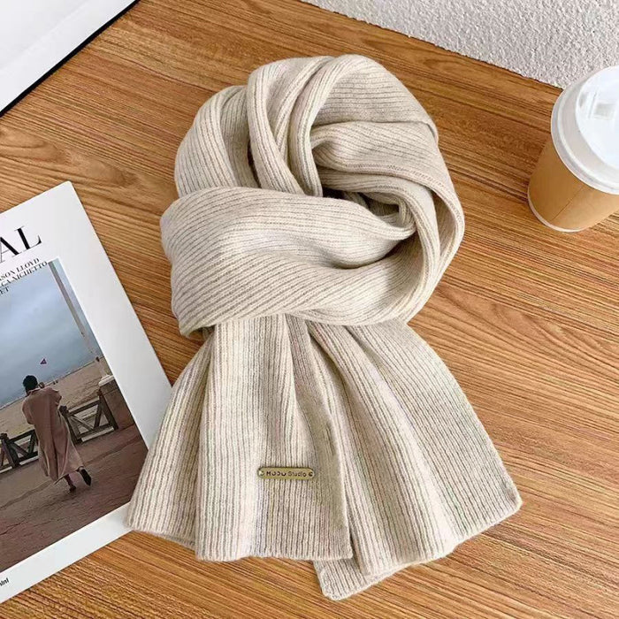 Wholesale Wool Knitted Solid Color Thick Warm Scarf JDC-SF-Jieh003