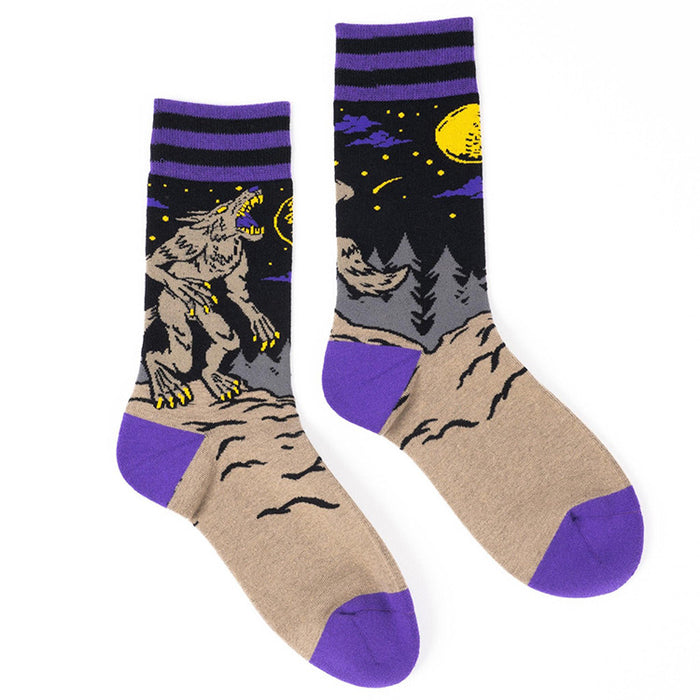 Wholesale Gothic Retro Jacquard Skateboard Mid Cap Cotton Socks JDC-SK-QiMao001