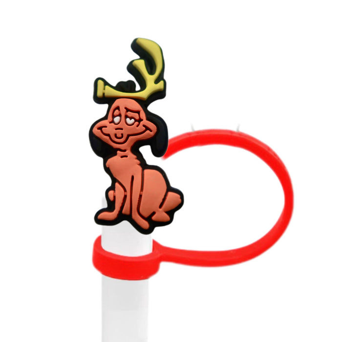 Wholesale 10pcs Christmas Straw Cap  Silicone Cup Accessories