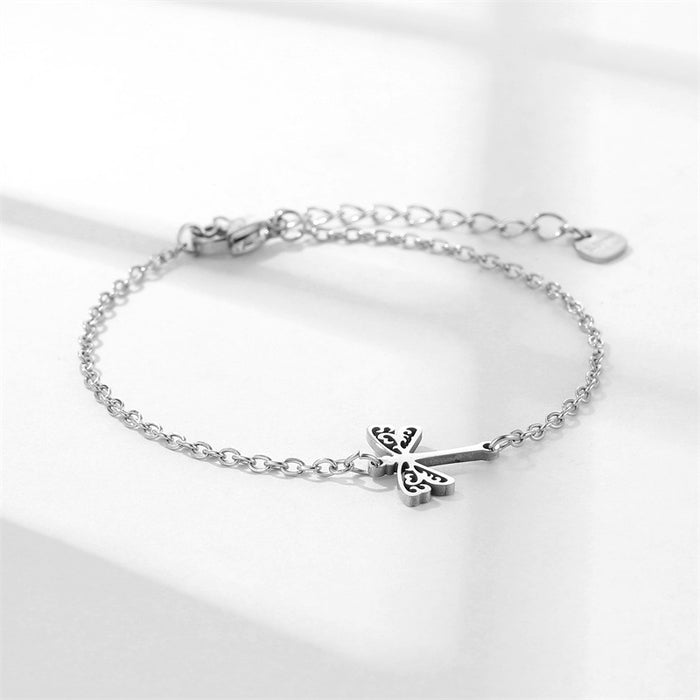 Wholesale Glossy Hollow Stainless Steel Dragonfly Bracelet JDC-BT-Mingm010