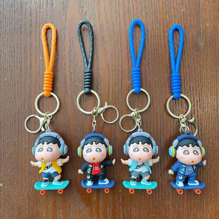 Wholesale 2pcs Cute Crayon Roller Skating Keychain