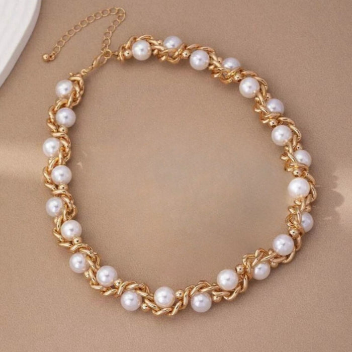 Wholesale pearl winding neck clavicle chain sweet cool necklace
