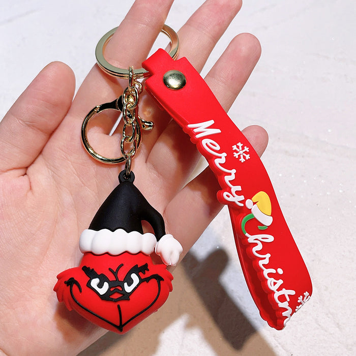 Wholesale Christmas Silicone Cartoon Doll Keychain JDC-KC-QiChao068