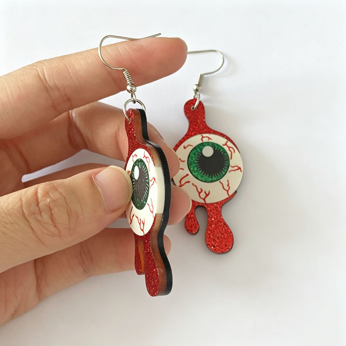 Wholesale Stylish  Acrylic Earrings Blood Drop Eyeball Design For Women Girls Party Gift Boutique Resale
