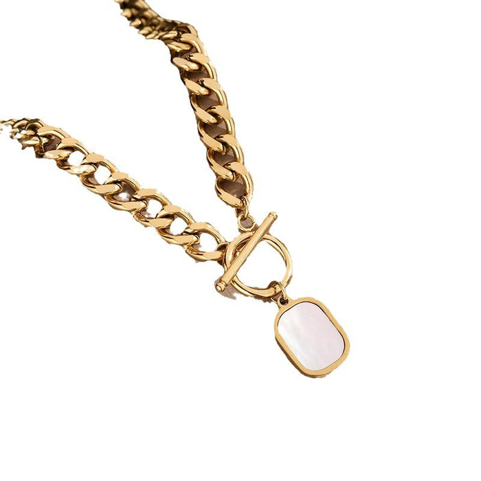 Wholesale High-grade ing Chain Imitation White Mother Pendant Necklace