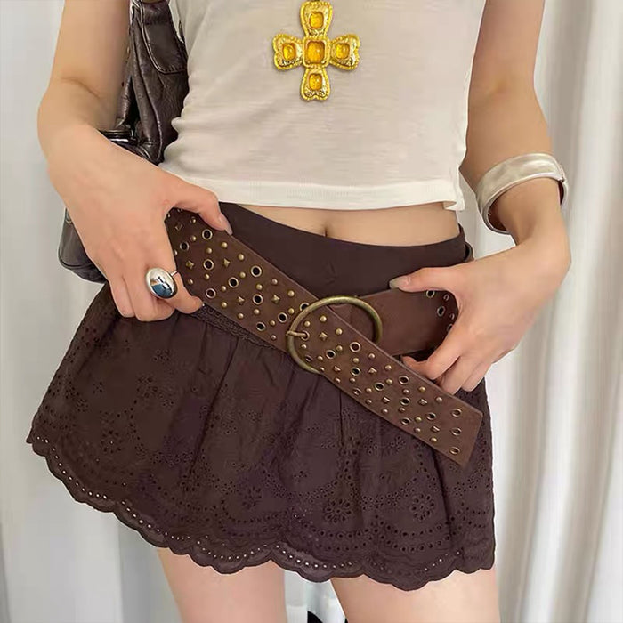 Wholesale Retro Boho PU Women S Rivet Belt Waist Belt For Dresses And Jeans Trendy Fashion Accessory Boutique Resale