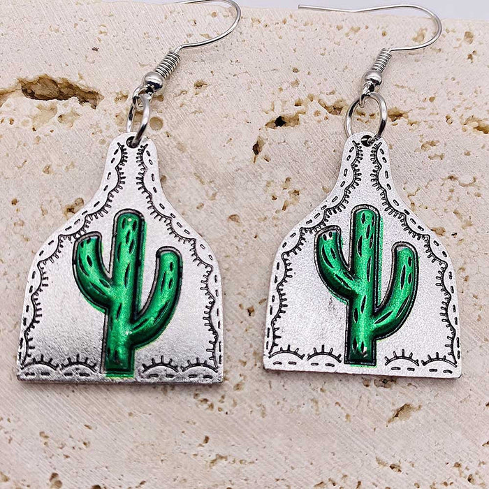 Wholesale alloy turquoise cactus earrings  JDC-ES-Chengy024