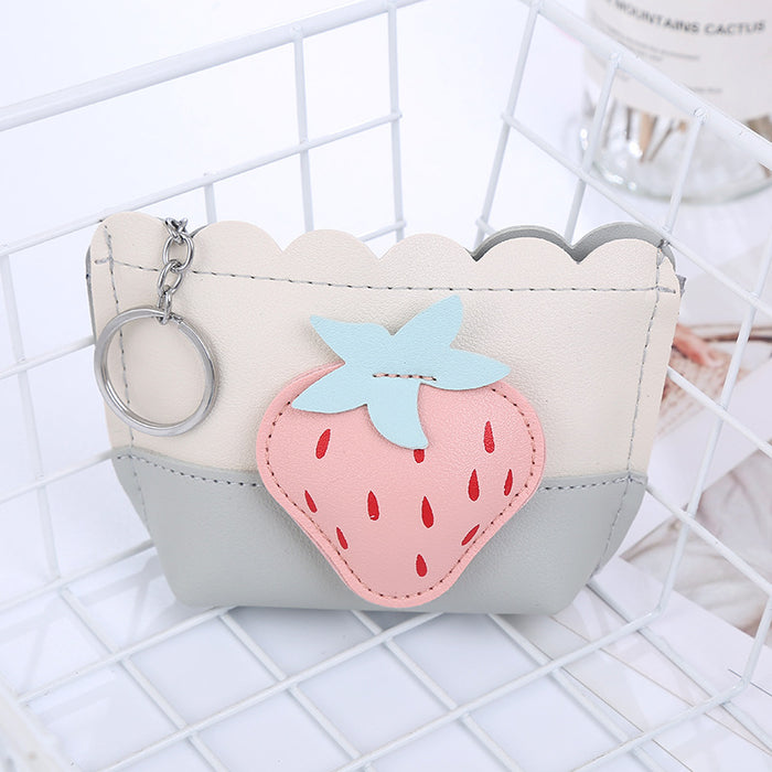 Wholesale Cute Creative Fresh Strawberry Coin Purse Contrast Color Stitching Cartoon Storage Bag Children's Toy Pocket Bag