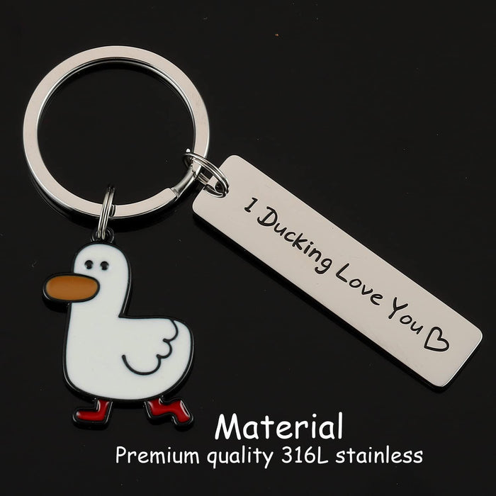 Wholesale Creative Duck Stainless Steel Keychain JDC-KC-JunL004