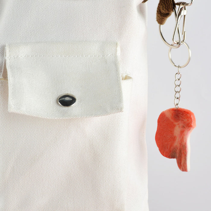 Wholesale PVC Simulated Tomahawk Steak Keychain Realistic Faux Meat Bag Charm Decorative Accessory MOQ≥5