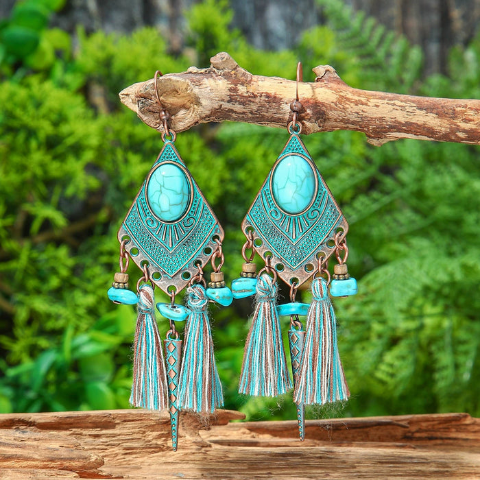 Wholesale Bohemian Vintage Tassel Earring Set Ethnic Style Fashion Accessory MOQ≥2