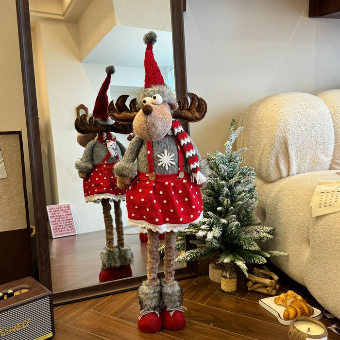 Wholesale  Elk Doll Four-legged Deer Doll Santa Festival Snowman Doll Window Decorations Ornaments