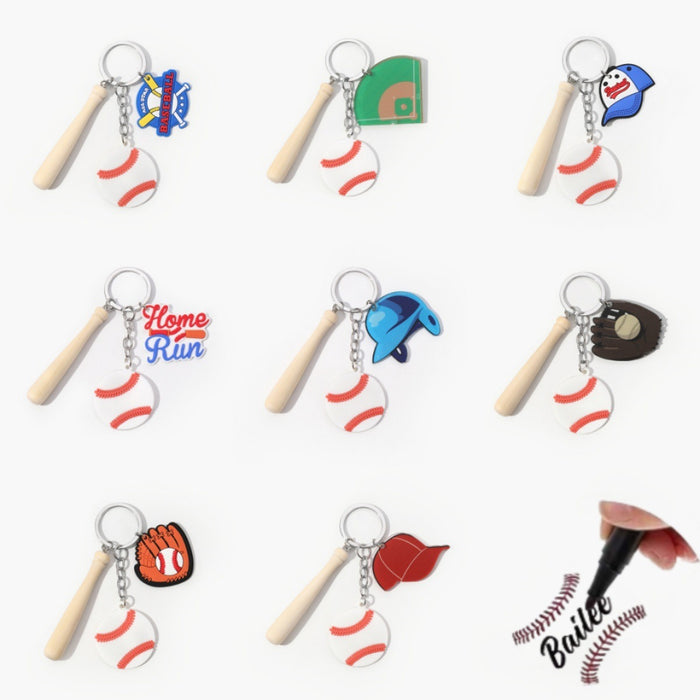 Wholesale Acrylic Baseball Keychain JDC-KC-HuiWen019