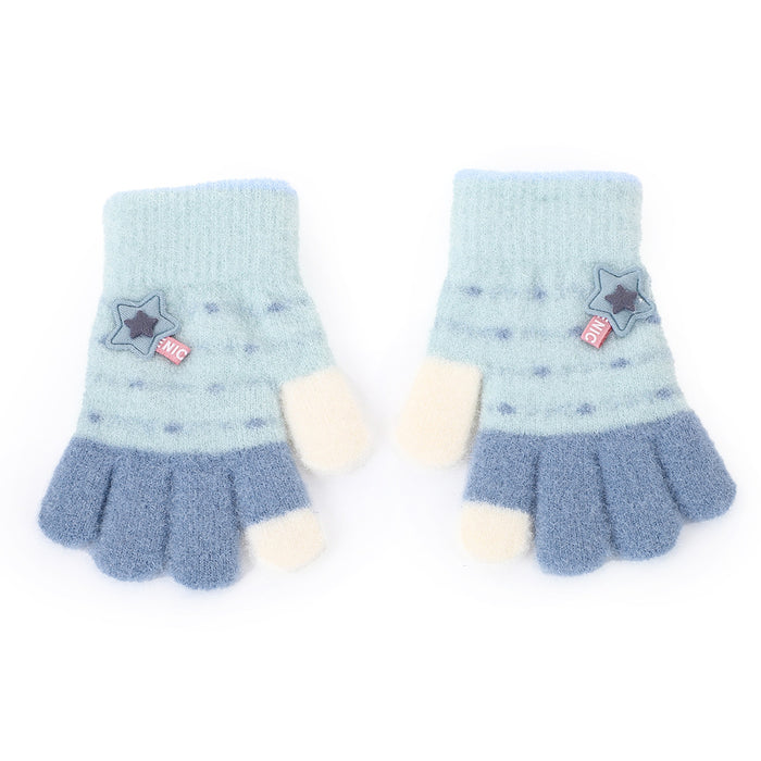 Wholesale Cute Star-Shaped Cold-Weather Knitted Gloves