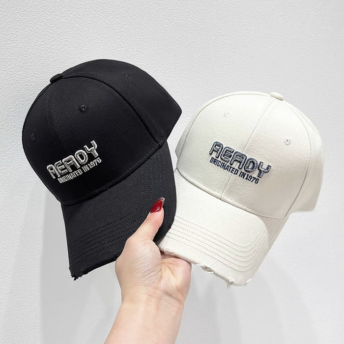 Wholesale Embroidered letters, perforated hardtop baseball cap, versatile street duckbill cap