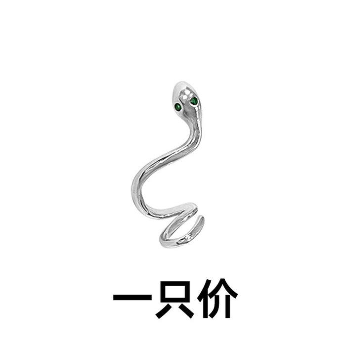Wholesale Serpentine earrings, small snake earrings, ear bone clip, zircon snake head, ear clasp, no ear hole, ear clip