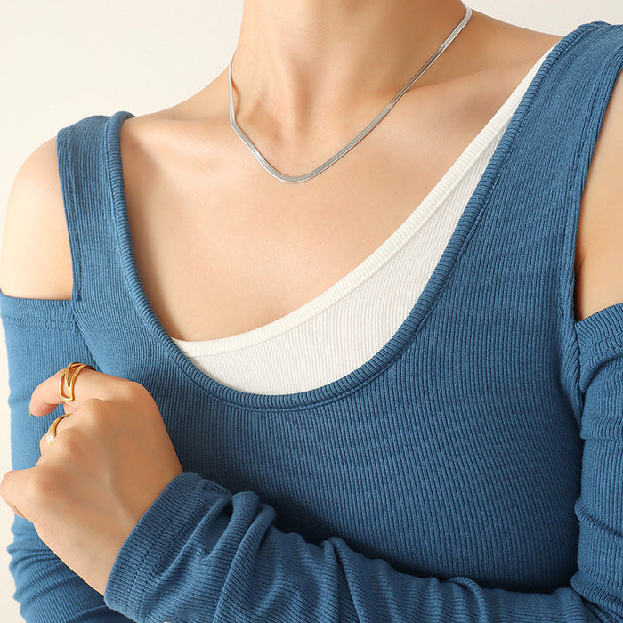 Wholesale Personalized and versatile titanium steel niche design necklace bracelet jewelry set