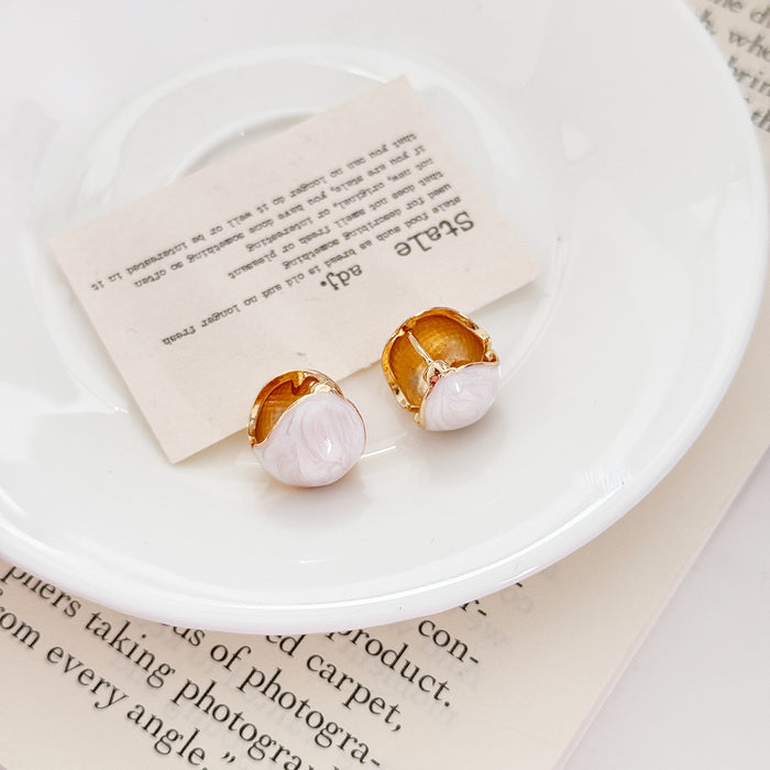 Wholesale Alloy earrings semi-circular drip oil fashionable ear buckle earrings