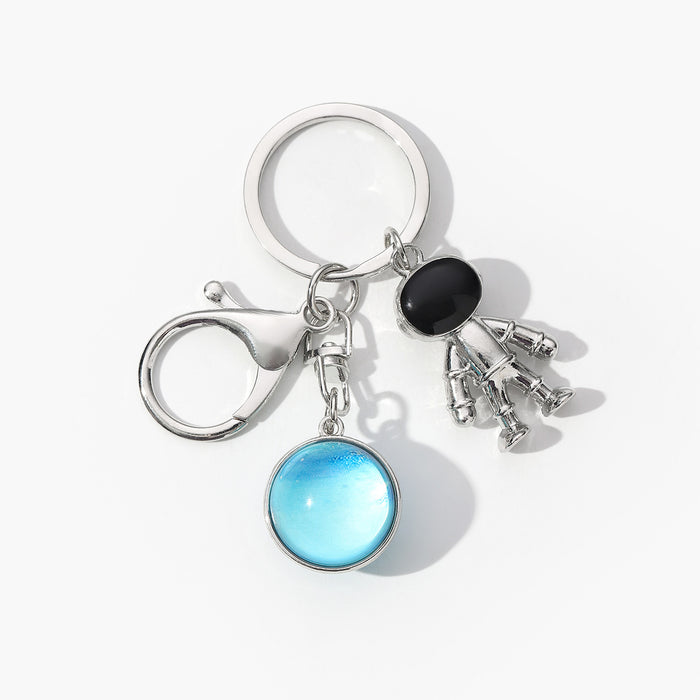 Wholesale Nine Planets Moon Astronaut Alloy Keychain JDC-KC-HuiWen014