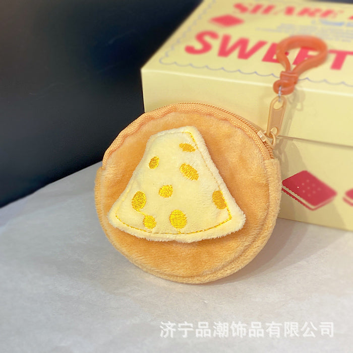 Wholesale Cartoon Toast Bread Burger Coin Purse Plush Fruit Capybara Pendant Coin Storage Bag