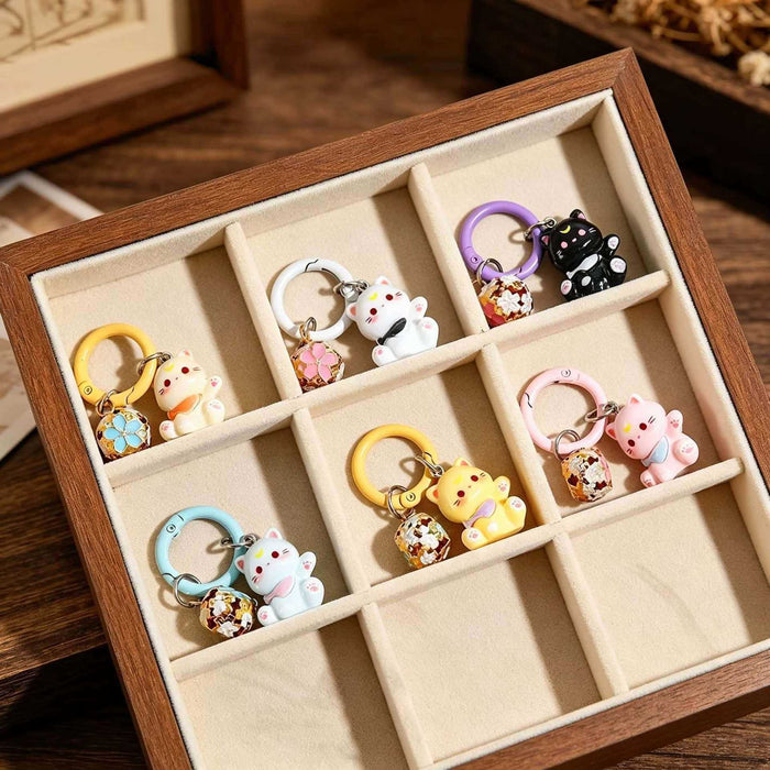 Wholesale Cute Cartoon Cat Keychain Resin Bag Charm Pendant For School Bags And Handbags Boutique Resale Accessory