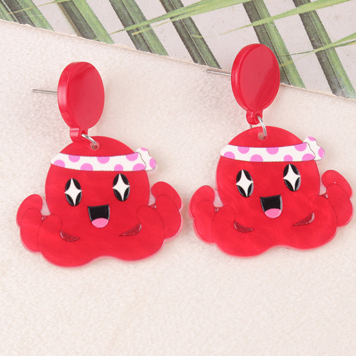 Wholesale  Funny Earrings Syringe Acrylic Earrings Sun Banana Planet Earrings Ear Accessories